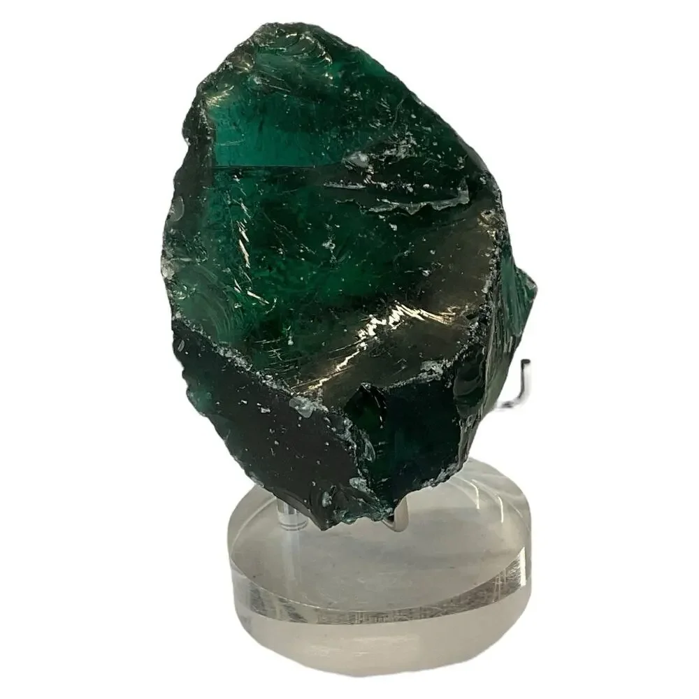 Emerald Green Translucent Art Glass Cullet Glowing‎ Manganese Slag Glass #5GX117
